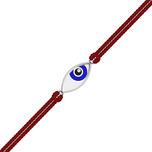 Image of KuberBox 925 Sterling Silver Evil Eye Silver Rakhi For Brother