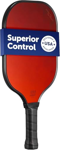 Sport Squad Lightweight Graphite Fiberglass Pickleball Paddle Designed for More Power and Consistency - Polypropylene Honeycomb Core - USAP Approved - Tacky Cushion Pickleball Grip - For Kids + Adults