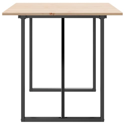 Table à manger en pin massif avec structure en acier robuste de salon