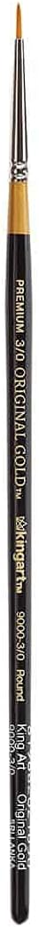 KINGART Premium Original Gold 9000-12 Round Series Artist Brush, Golden Taklon Synthetic Hair, Short Handle, for Acrylic, Watercolor, Oil and Gouache Painting, Size 12