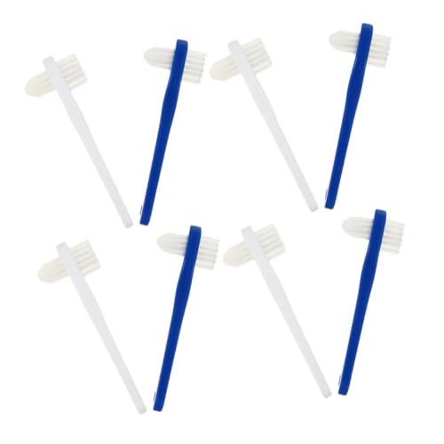 HAMPPLIES 8 piezas Cepillo Dientes Dentaduras Postizas Doble Cabezal Ergonómico Antideslizante para Limpieza Profunda Cuidado Falso Dientes Portátil