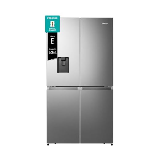 Hisense RQ758N4SWSE Frigorifero Quattro Porte Americano, Grande capacità 606 litri, Finitura Inox, Total No Frost, Classe E, Motore Inverter, Metal Cooling, Convert Zone, WiFi
