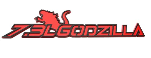 1pc New Custom 7.3L Badge Name Plate Logo 3D Nameplate Decal Stickers Compatible with Ford Super Duty 7.3L Godzilla Raging (Red Black) - Image 4