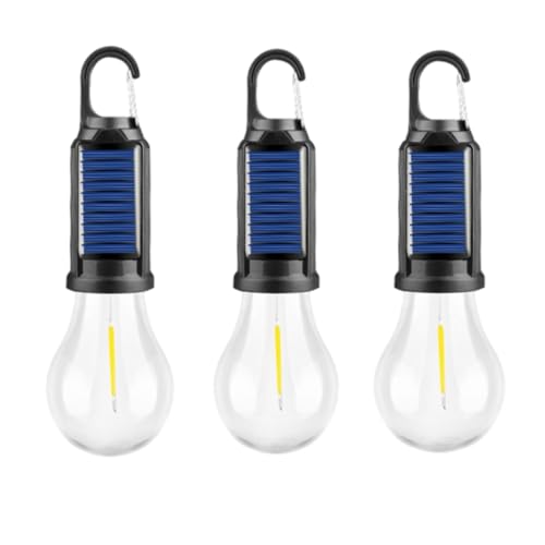 Luz solar recargable con gancho, luces solares para tienda de campaña, linterna LED recargable por USB, emergencias,bombilla solar exterior,luces camping (3, B)