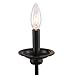 LALUZ Black Chandelier, Farmhouse Chandeliers for Dining Room, Living Room, Bedroom, Solid Matte Black, 26” Dia
