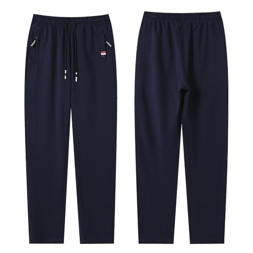 FGFD&OU Jogginghose Herren Sporthose Lang Baumwolle Freizeithose Trainingshose Männer Fitness Joggers Sport Hosen Sweatpants Laufhose Yogahose Sweathose (Marineblau, L)