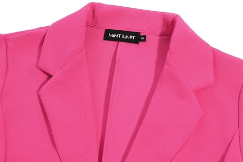 MINTLIMIT Womens 3/4 Sleeve Blazer Suit Jacket Casual Notched Lapel Jackets Blazer Formal Work Office,Pink,2XL4