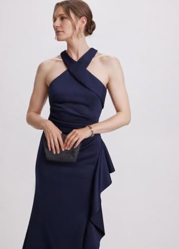 Ruffle Mother of The Bride Dresses for Women Cross Neck Long Grandmother of The Groom Dresses for Wedding2