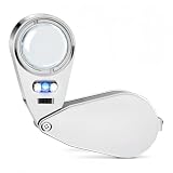 40X Magnifier Glass,LED/UV Illuminated,Foldable with Metal Construction