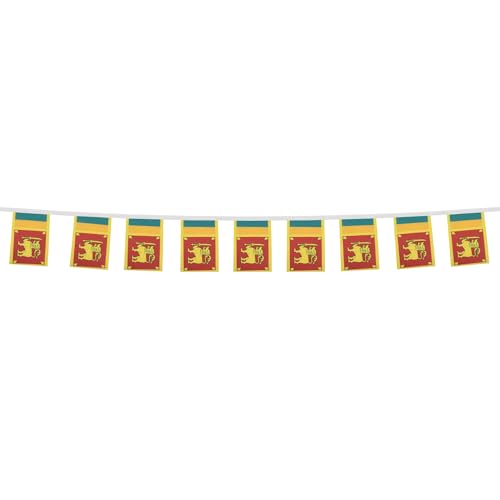 Image of AZ FLAG Sri Lanka 6 meters BUNTING Flag 20 flags 9'' x 6'' - Sri Lankan STRING flags 15 x 21 cm