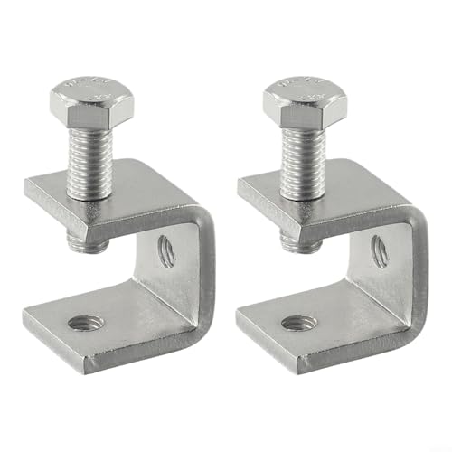 Versátil kit de abrazaderas C de 0 a 20 mm, rango de sujeción de acero inoxidable plateado para montaje, fijación, unión, soldadura, 2/4 piezas (2 piezas)