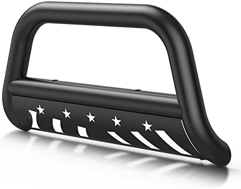 CHEINAUTO Bull Bar Front Grille Brush Push Bumper Guard with Skid Plate Compatible for 2005-2015 Tacoma