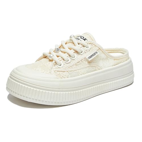 Mules Sneakers Women Slip On Sneakers Breathable Mesh Soft Sole Backless Walking Shoes Casual