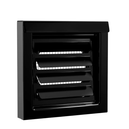 Fresh Vent Powder Coated Metal Fresh Air Intake Vent (Black 4 Inch)