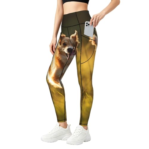 Leggings de yoga anti transparencias con bolsillos y control de abdomen con estampado