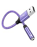 USB to 3.5mm Jack Audio Adapter, USB to Aux Cable External Stereo Sound Card, Male to 3.5 mm TRRS Female Headset for PS4/PS5/Headphone/Mac/Linux/Laptop Braided USBA Headphone Adaptor