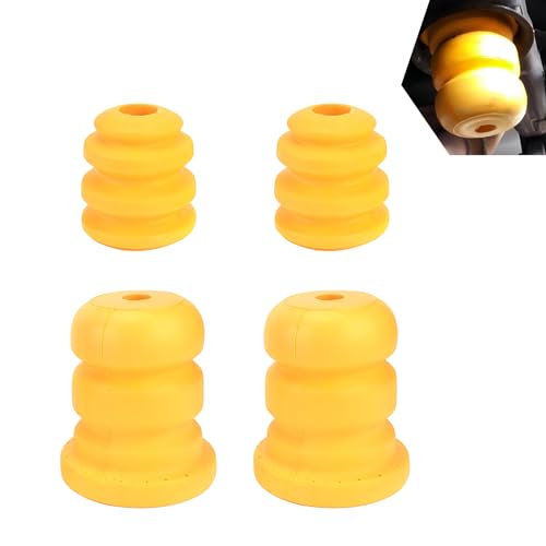dawfall Pack-4 Car Front Lower Suspension Bump Rubber Pad, Replacement 15153958 15039397, Front and Rear Side Control Arm Bumper Shock Absorbing Block, Compatible with Cadillac Chevrolet GMC (Yellow)