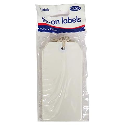 County White Tie-On Luggage Labels Pack of 10 Cover