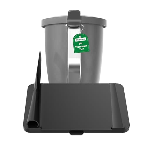 Protector de pantalla para Thermomix TM7 con soporte para espátula, accesorio para Thermomix TM7, funda rígida, placa protectora resistente a los arañazos, resistente al agua y al polvo, color negro