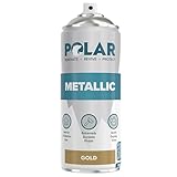 Polar Metallic Spray Paint - For Plastic, Metal, Wood, Glass, Ceramics & Ornaments - Multi-Purpose Scratch-Resistant Coating - Interior & Exterior - Quick Drying & Easy to Apply - Gold - 400 ml