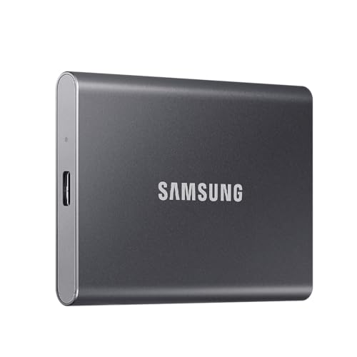Samsung Portable SSD T7, 4 TB, USB 3.2 Gen.2, 1,050 MB/s read, 1,000 MB/s write, external SSD hard drive for Mac, PC, smartphone