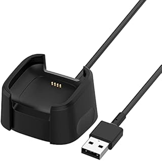 3.3Ft USB Charger Compatible with Fitbit Versa 2 Charger Dock Anti-Slip Replacement Smartwatch Charging Cable Stand(not for Versa/Versa Lite)