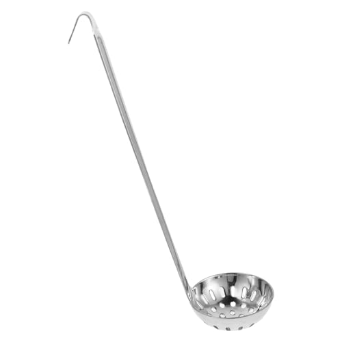 CIYODO Cuchara Ranurada Inoxidable con Mango y Gancho Cucharón para Cocina Colador para Buffet Catering y Sopa
