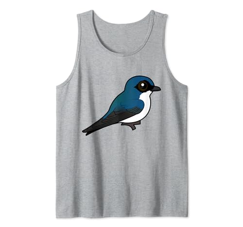 Cute Cartoon Tree Swallow Birdorable Perched Bird Species Tank Top
