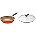 エバークック 炒め鍋 28㎝ ガス火専用 軽量 790ｇ オレンジ ドウシシャ & エバークック 蓋 28cm ガラスふた【セット買い】