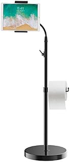 JETech Floor Stand Height-Adjustable Gooseneck with Toilet Paper Roll Holder for 7-11.8 Inch