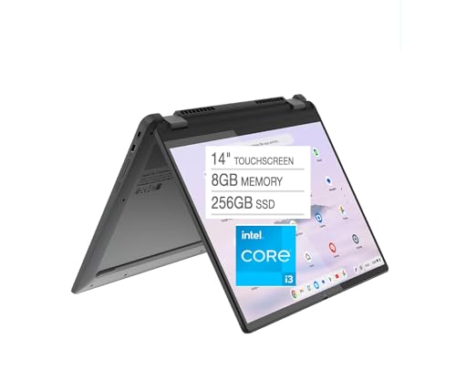 Image of Lenovo Flex 5i Chromebook Plus 14 inch Touchscreen Laptop - Intel Core i3 1315U - 1920 x 1200 - Chrome OS - 8GB RAM - 256GB SSD - WiFi 6E & Bluetooth 5.3 - Backlit Keyboard - Webcam - Gray (Renewed)