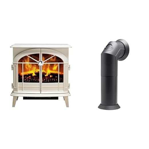 Dimplex Fullerton Optiflame Large Light Grey Electric Stove Fire and Stove Pipe Accessory for Electric Fires