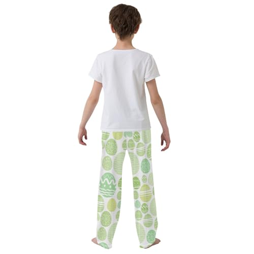 ZZXXB Easter Eggs Pattern Boys Long Pants Soft Trousers Elastic Waist Kids Lounge Bottoms with Pockets S-XL3