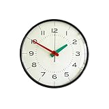 GLigeT Camera da letto semplice e moderna con orologio parete silenzioso 12 pollici alimentato a batteria Orologio Cucina