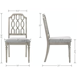 chairus Farmhouse Dining Chairs Set of 2, Upholstered Armless Kitchen Chairs with Lattice Carved Back, Rustic Chenille Padded Wooden Side Chairs for Dining Room Living Room Restaurant, Grey chairus Farmhouse Dining Chairs Set of 2 Upholstered Armless Kitchen Chairs with Lattice Carved Back Rustic Chenille Padded Wooden Side Chairs for Dining Room Living Room Restaurant Grey