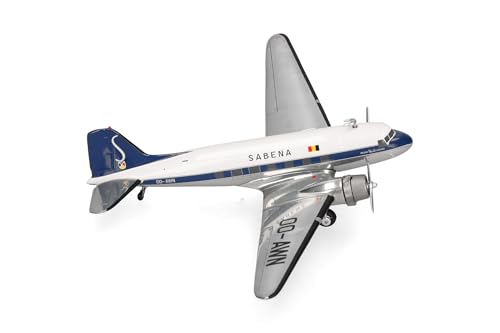 herpa avión en Miniatura Sabena Douglas DC-3 - OO-AWN, Escala 1:200, artículo de colección, Modelo sin Base, Metal
