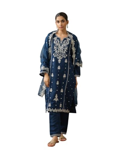 Kurta pour femme Kaari Ensemble bleu sarcelle parfait pour tenue de fête et festival taille L