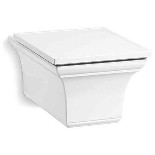 KOHLER 6918-0 one-Piece Memoirs Elongated Dual-Flush Wall-Hung Toilet, White