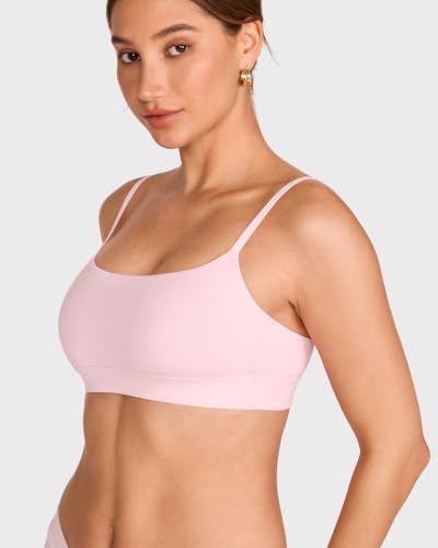 Image of INLYRIC Women's Cotton Bralette - Wireless Unlined Sleep Comfortable Seamless Cami Bra