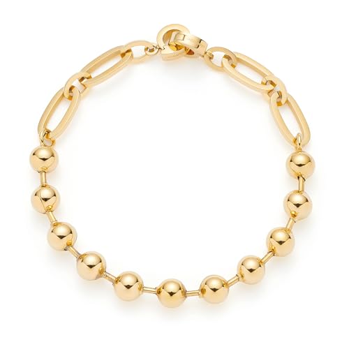 Bracelet chaîne en acier inoxydable doré bijou cadeau femme Dotty 19cm