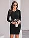 Gyabnw Pulloverkleid Damen Elegant Sexy Strickkleid Rundhalsausschnitt Winterkleider Langarm Einfarbig Pullover Kleider Minikleid Mode Warm Freizeitkleid Blusenkleid für Herbst Winter, Schwarz S