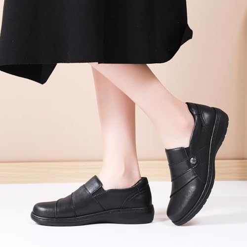 Image of QAE Loafers for Women Orthopedic Shoes Comfortable Slip-Ons Work Flats Womens Business Casual Dress Penny Loafers