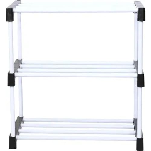 Image of NILUX Adjustable Multipurpose Plastic Bookshelf and Storage Rack for Home, Office, Library, and Study Room Organization (White, Medium, 3)