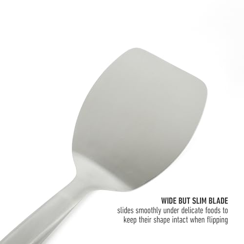Image of Calphalon Prime Solid Turner, 13-Inch Stainless Steel Solid Spatula, Heat Resistant for Searing and Flipping, Weighted Handle for Balanced Control