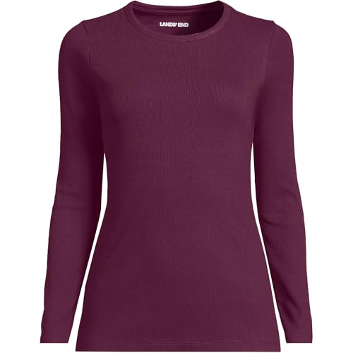 Image of Lands' End Women's Cotton Rib Knit T-Shirt