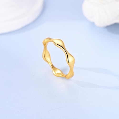 Hapour 925 Sterling Silver Ring for Women, Simple Statement Eternity Rings Modern Geometric Everyday Unique Wedding Band Stackable Rings Size 7 by Hapour - Used condition - Image 3