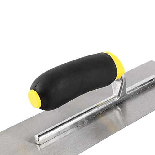 Zjnoted Plastering Trowel 12"X4" Carbon Steel Soft Handle Plastering Trowel Normal Polish Plaster Finishing Trowel Carbon Steel Grip Handle #TOP7