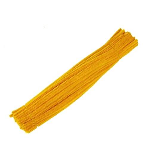 Image of 100Pcs Pipe Cleaners Craft Set | Chenille Stem Fuzzy Sticks DIY Craft Supplies for Art Projects Activities, Decorations, Flower Making, Modeling & Sculpting (Golden Yellow)