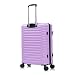 Rocklands Medium Suitcase Hard Shell Lightweight 4 Dual Spinner Wheels Trolley Luggage Suitcase Hold Check in Luggage TSA Combination Lock (Purple, Medium 24")