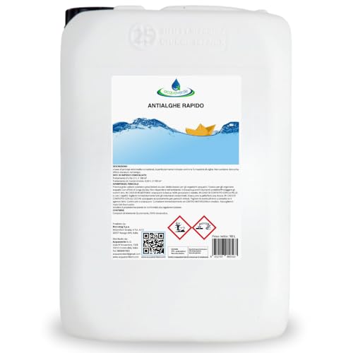 acquaverde | Antialghe Rapido Liquido, Alghicida Concentrato non Schiumogeno Contro la Formazione delle Alghe e per Mantenimento Acqua di Piscina, 25 kg
